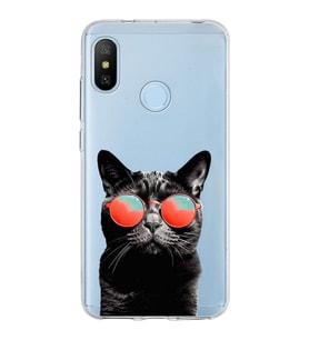 PrintiFy Xiaomi Mi A2 ile Uyumlu 1mm Slim Fit Kedi 3 050d Baskılı Şeffaf  Kılıf