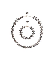 Sallantılı Doğal İnci Kolye Bileklik İkili Set (Rose)