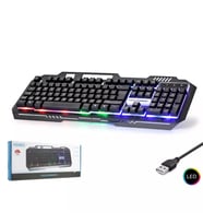 Hadron HD863 Metal Kasa Rainbow LED Kablolu Oyuncu Klavyesi Q Türkçe Siyah