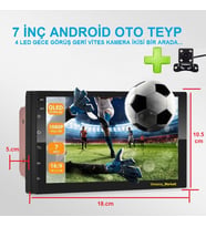 7 Inç Android Oto Teyp + 4 LED Gece Görüş Geri Vites Kamera Ikisi Bir Arada