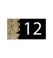 Dekoratif Aynalı Modern Kapı Numarası - Gold 12
