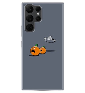 Samsung Galaxy S22 Ultra Kılıf Desenli Silikon Güzel Kılıf Orange Escape 1374