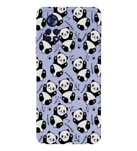 Xiaomi Poco X4 Pro Uyumlu Lansman Kılıf Panda Tasarımlı İçi Kadife Kapak-Lila (Şeffaf)