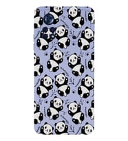 Xiaomi Poco X4 Pro Uyumlu Lansman Kılıf Panda Tasarımlı İçi Kadife Kapak-Lila (Şeffaf)