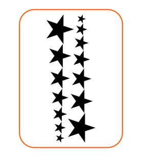 Sıralı Yıldız Oto Sticker 14'Lü Siyah 25*10 Cm