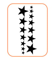 Sıralı Yıldız Oto Sticker 14'Lü Siyah 25*10 Cm