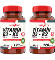 Nevfix Vitamin D3-K2 120 Tablet 2 Kutu (Renksiz)