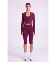 Bağlamalı Crop Kesim Ellen Bolero Bordo