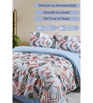 Çift Kişilik Nevresim Takımı Quadra - 200x220 (Çok Renkli)