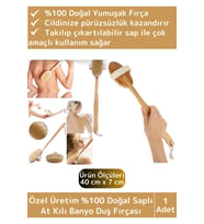 Özel Üretim %100 Doğal Yumuşak Selülit Önleyici Vücut Masajı Etkili Saplı At Kılı Banyo Duş Fırçası