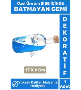 Premium Seri Yüksek Kaliteli Dayanıklı Şık Dekoratif Hediyelik Denizci Tasarım BATMAYAN GEMİ