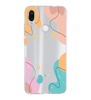 Xiaomi Redmi Note 7 Uyumlu Kapak Karışık Renkler Tasarımlı Şeffaf Silikon Kılıf
