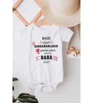 Süper Kahraman Baba Özel Tasarım Bebek Zıbın Pamuklu Çıtçıtlı Body