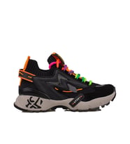 Trend Adımlar Siyah Kadın Renkli Lastik Boğazlı Hafif Dolgu Sneaker