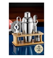 CEYLAN ADAM  Shaker Kokteyl Set - 7 Parça 550 ML Shaker Coctail Set  Bambu Standlı