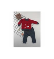 DİAMONDSTAR BEBEK 3İP ŞARDONLU EŞOFMAN TAKIM (Kırmızı-Siyah)