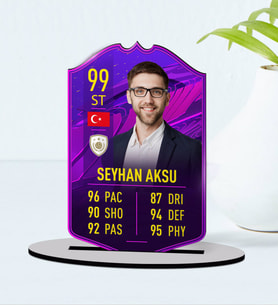 BK Gift Kişiye Özel Ahşap Biblo Futbolcu Kartı -1
