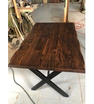 Ağaç Masa Ceviz Rengi Kütük Masa 130X80.CM