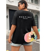 Unisex Destiny Baskılı T-shirt (Siyah)