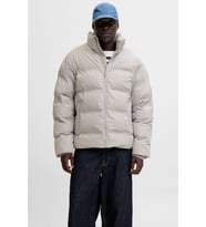Jack & Jones JJESOHO Puffer Collar Erkek Şişme Mont – Yüksek Yaka, Fermuarlı, Su İtici Kışlık Ceket (Gri)