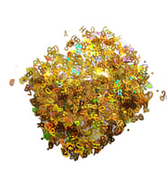 Karışık Glitter Harf Epoksi Reçine Harfleri 100 GRAM  Metalik Gold