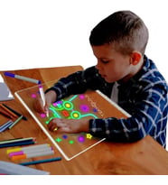 Çizim Tahtası Led Işıklı 20X30 CM 7 Kalem ve Stant Hediyeli Neon Işıklı Eğitici Not Tahtası