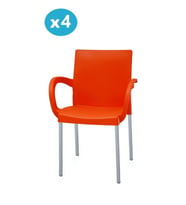 Omnipazar MT-CF880 Mare Plastik Bahçe Balkon Koltuk Sandalye 4'lü Set