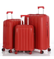 MÇS 3lü Set Kırılmaz Silikon Seyahat Valizi Bavulu V305 Kırmızı