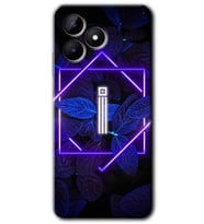 Realme C53 Kılıf HD Desen Baskılı Kılıf - Dark Neon Yaprak İ Harfi