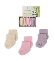 Novibaby 3'lü Bambu Yenidoğan Bebek Çorap I Sweet I 0-6 ay (Karışık)