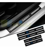 Volkswagen Caddy Logo Karbon Kapı Eşiği Koruma Araba Etiket Oto Sticker Yapıştırma 4 Parça