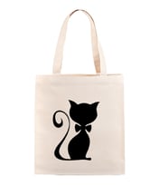 Bez Çanta Dünyası Black Cat Görselli Ham Bez Çanta