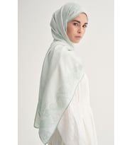 SU YEŞİLİ Carell Floral Çiçekli Monogram Floş Şal