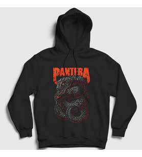 Presmono Unisex Siyah Snake Pantera Kapüşonlu Sweatshirt 169121tt
