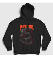 Presmono Unisex Siyah Snake Pantera Kapüşonlu Sweatshirt 169121tt
