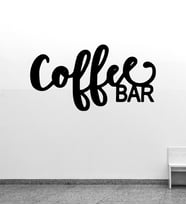Dekoratif Tek Parça Mdf Coffee Bar Yazısı (Siyah)