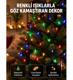 50’li LED Şeffaf Kablolu 5 m Aydınlatma Işık Süsleme Led Yeni Nesil
