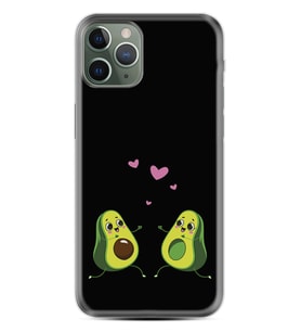 Apple iPhone 11 12 13 14 Pro Max Kılıf Desemli Silikon Aşık Avokadolar 1642