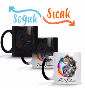 Ying Yang 01 Sihirli Kupa Bardak Porselen