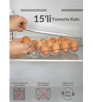 15'li Kapaklı Yumurta Kabı Darbeye Karşı Dayanıklı Yumurtalık Bpa Free Buzdolabı Organizeri