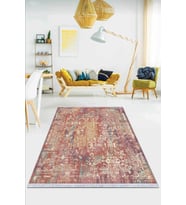 Pembe Vintage Dokuma Pamuk Tabanlı Kaymaz Kilim KLM164