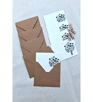 15 Adet Kraft Zarf ve Mandallı Hayat Ağacı Kart - Hediye Paketleme Kartı   - Not Kartı 1.Hamur