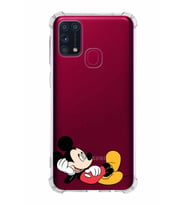 Samsung Galaxy M31  Köşe Korumalı Antişok Kapak Mickey Mouse Tasarımlı Şeffaf  Kılıf