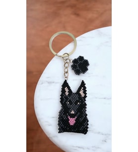 Miyuki Boncuk El Yapımı Köpek ve Pati 3 Anahtarlık/Çanta Süsü (Çok Renkli)