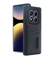 Xiaomi Redmi Note 14 Pro 4g Kılıf Sara Kartvizitli Deri Kılıf - Siyah