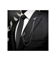 925 Ayar Gümüş Harfli Yaka İğnesi Damat Hediyesi Kişiye Özel (Model 4)