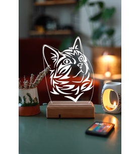 Sevimli Kedi 3D 16 Renk Gece Lambası