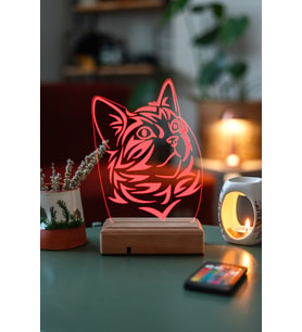 Sevimli Kedi 3D 16 Renk Gece Lambası