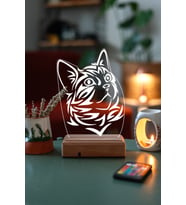 Sevimli Kedi 3D 16 Renk Gece Lambası
