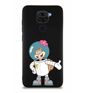 Xiaomi Redmi Note 9 Soft Premier Kapak Sandy Tasarımlı Silikon Kılıf - Siyah (Şeffaf)